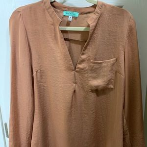 Long sleeve blouse in rust color